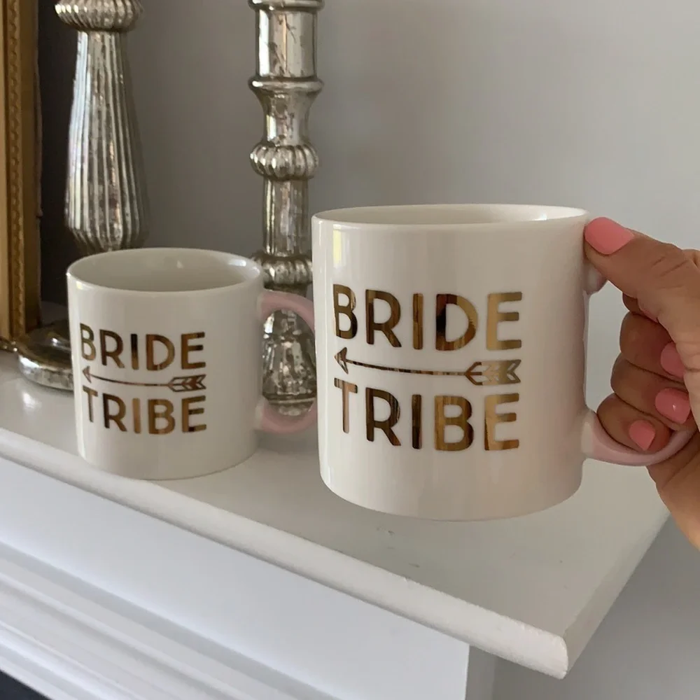 Clay Art bride tribe coffee Mugs set of two pink‎